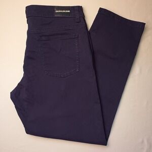 Calvin Klein Jeans Size 12 Mid Rise Tapered Leg Navy Blue Color